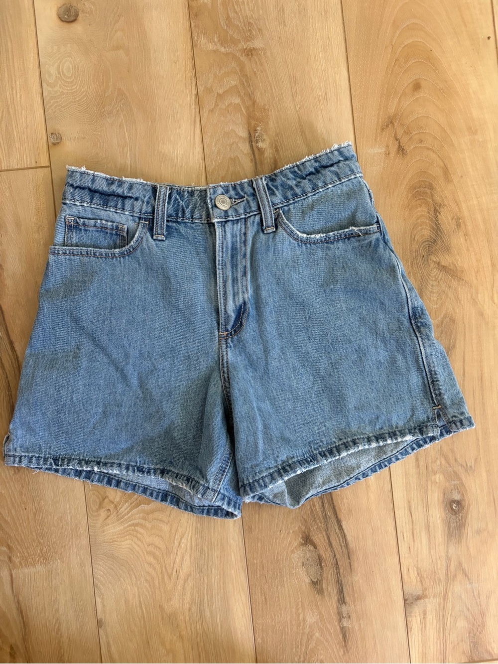 Hollister Light Blue High-Rise Denim Shorts